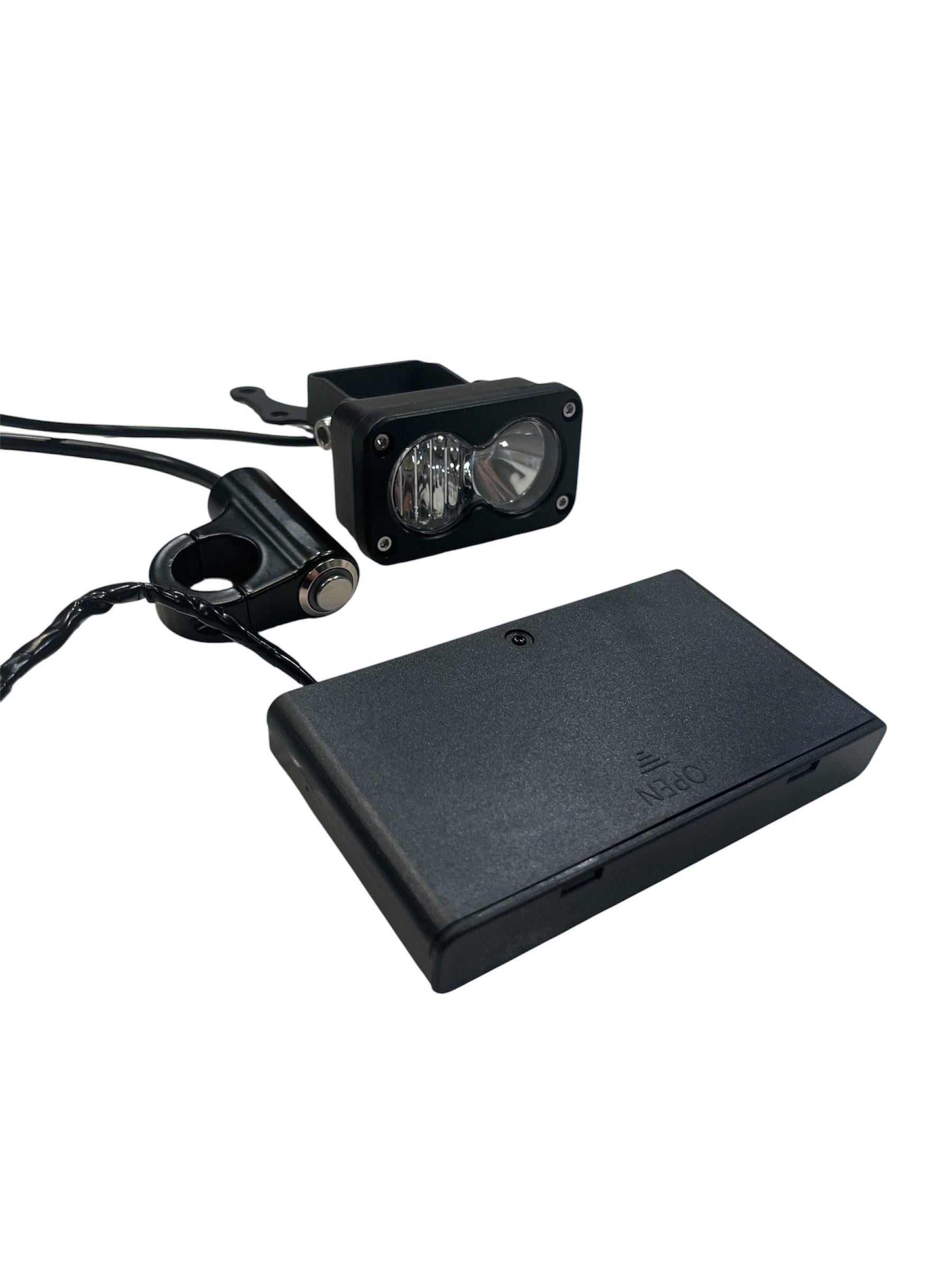 TSR Moto Baja Battery Pack E-Bike/E-Moto Light - Compact Battery and LED Light Combo for Electric Vehicles