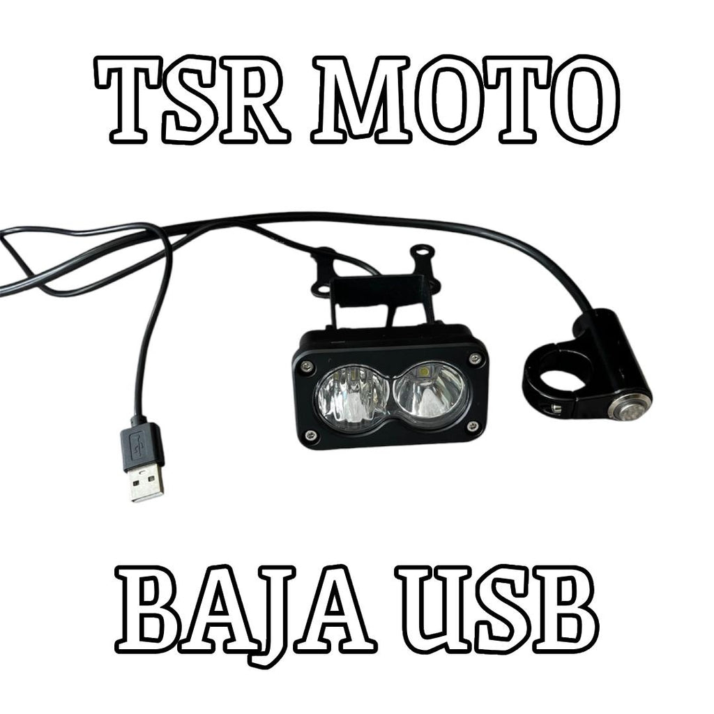 TSR Moto Baja Style USB E-Bike/E-Moto Light - Powerful Compact USB-Powered Lighting Solution with Continuous Operation for Electric Vehicles