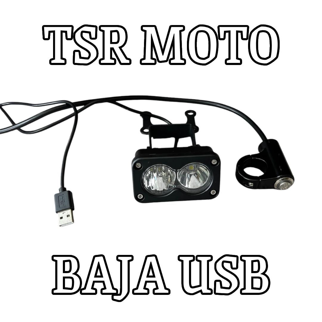 TSR Moto Baja USB E-Bike/E-Moto Light - Powerful Compact USB-Powered Lighting Solution with Continuous Operation for Electric Vehicles