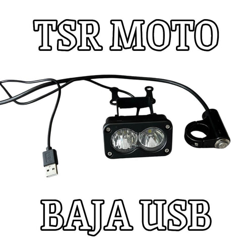TSR Moto Baja USB E-Bike/E-Moto Light - Powerful Compact USB-Powered Lighting Solution with Continuous Operation for Electric Vehicles